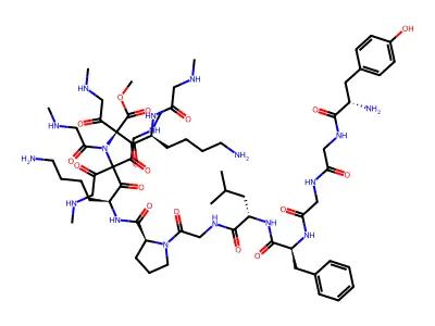 Enkephalin-leu, gly-pro-(lys-sar-sar-sar)(2)-ome- structure