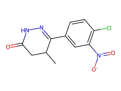 6-(4-chloro-3-nitrophenyl)-5-methyl-4,5-dihydropyridazin-3(2H)-one structure