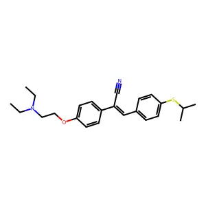 2-(4-(2-(Diethylamino)ethoxy)phenyl)-3-(4-(isopropylthio)phenyl)acrylonitrile structure
