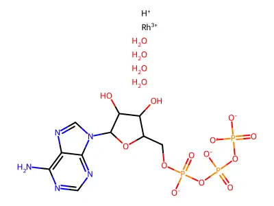 Bidentate tetraaquarhodium adenosine 5'-triphosphate complex structure