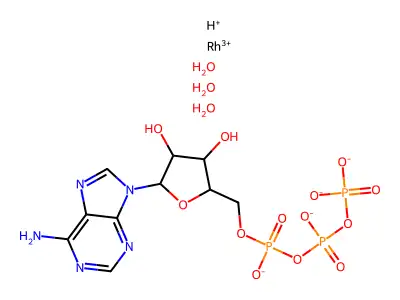 Tridentate triaquarhodium-adenosine 5'-triphosphate complex structure