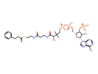 Coenzyme A, S-benzenepropanoate structure