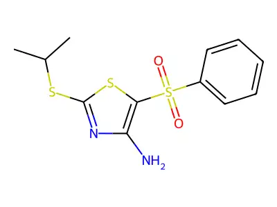 4-Amino-2-isopropylthio-5-(phenylsulfonyl)thiazole structure
