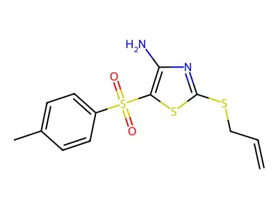 2-Allylthio-4-amino-5-tosylthiazole structure