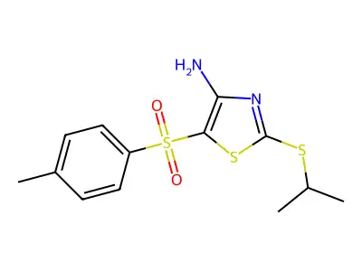 4-Amino-2-isopropylthio-5-tosylthiazole structure