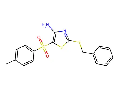 4-Amino-2-benzylthio-5-tosylthiazole structure