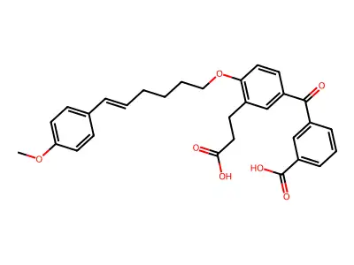 5-(3-Carboxybenzoyl)-2-((6-(4-methoxyphenyl)-5-hexenyl)oxy)benzenepropanoic acid structure