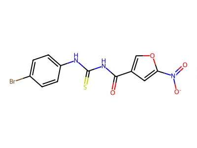 3-Furancarboxamide, N-(((4-bromophenyl)amino)thioxomethyl)-5-nitro- structure