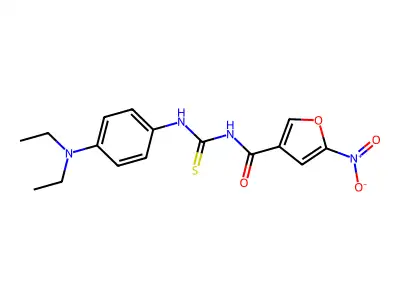 N-((4-Diethylaminophenyl)thiocarbamoyl)-5-nitrofuran-3-carboxamide structure