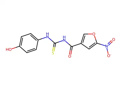 3-Furancarboxamide, N-(((4-hydroxyphenyl)amino)thioxomethyl)-5-nitro- structure