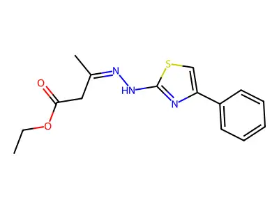 Ethyl 3-[(4-phenyl-2-thiazolyl)hydrazono]butanoate structure