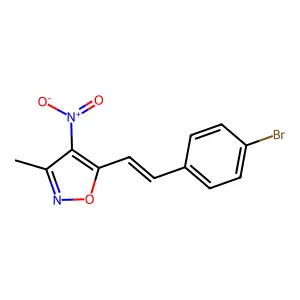Isoxazole, 5-[2-(4-bromophenyl)ethenyl]-3-methyl-4-nitro- structure