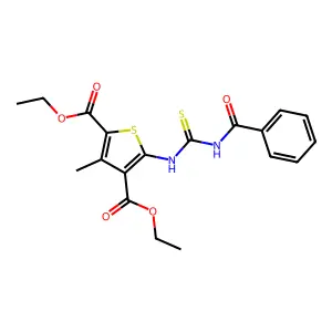 2,4-DIETHYL 3-METHYL-5-{[(PHENYLFORMAMIDO)METHANETHIOYL]AMINO}THIOPHENE-2,4-DICARBOXYLATE structure