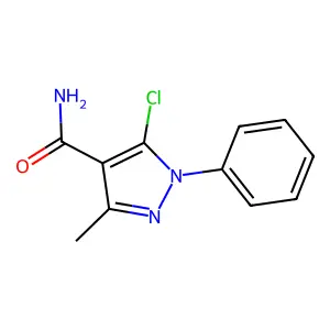 5-chloro-3-methyl-1-phenyl-1H-pyrazole-4-carboxamide structure