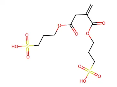 Butanedioic acid, methylene-, bis(3-sulfopropyl) ester structure