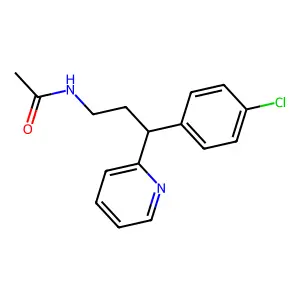 3-(p-Chlorophenyl)-3-(2-pyridyl)-N-acetylaminopropane structure