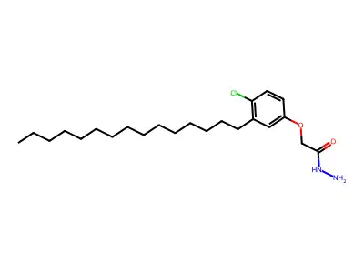 Acetic acid, (4-chloro-3-pentadecylphenoxy)-, hydrazide structure