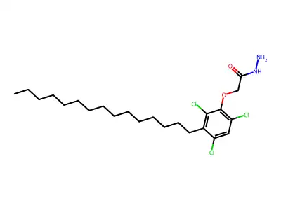 Acetic acid, (2,4,6-trichloro-3-pentadecylphenoxy)-, hydrazide structure