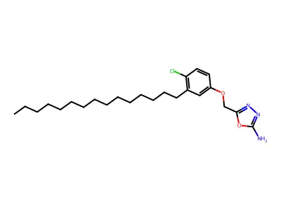 1,3,4-Oxadiazol-2-amine, 5-((4-chloro-3-pentadecylphenoxy)methyl)- structure