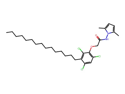 Acetamide, N-(2,5-dimethyl-1H-pyrrol-1-yl)-2-(2,4,6-trichloro-3-pentadecylphenoxy)- structure
