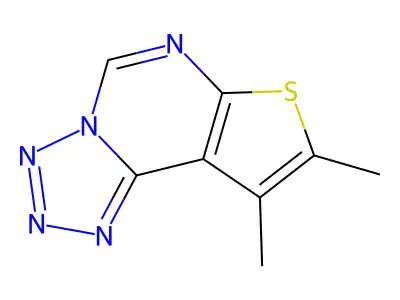 8,9-Dimethyltetrazolo[1,5-c]thieno[3,2-e]pyrimidine structure