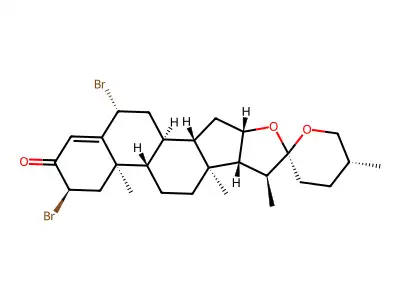 2,6-Dibromospirost-4-en-3-one structure