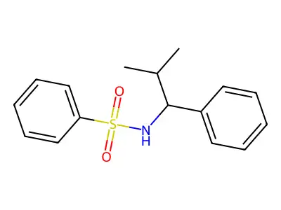 N-(2-methyl-1-phenylpropyl)benzenesulfonamide structure