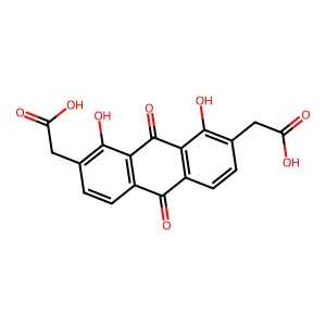 2,7-Anthracenediethanoic acid,9,10-dihydro-1,8-dihydroxy- structure