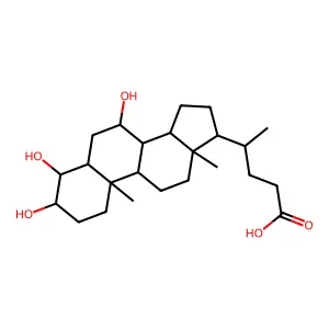 3alpha,4beta,7alpha-Trihydroxy-5beta-cholanoic acid structure