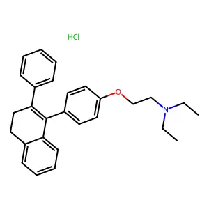Triethylamine, 2-(p-(2-phenyl-3,4-dihydro-1-naphthyl)phenoxy)-, hydrochloride structure