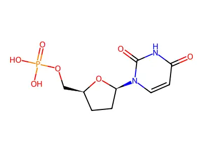 2',3'-Dideoxyuridine 5'-monophosphate structure