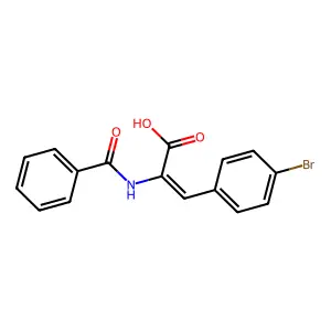 (E)-2-benzamido-3-(4-bromophenyl)acrylic acid structure