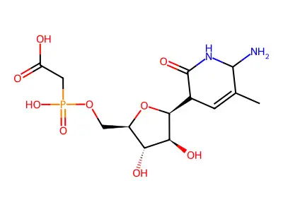 2,4(1H,3H)-Pyrimidinedione, 1-(5-O-((carboxymethyl)hydroxyphosphinyl)- structure