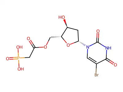 5-Bromo-2'-deoxy-5'-O-(phosphonoacetyl)uridine structure