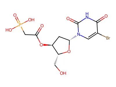 5-Bromo-2'-deoxy-3'-O-(phosphonoacetyl)uridine structure