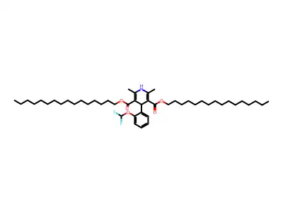 3,5-Pyridinedicarboxylic acid, 1,4-dihydro-4-(2-(difluoromethoxy)phenyl)-2,6-dimethyl-, dihexadecyl ester structure
