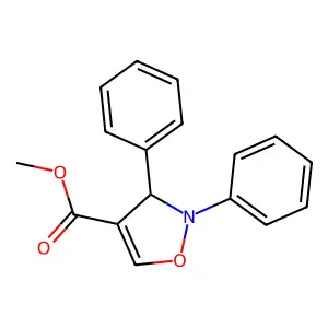 4-Isoxazolecarboxylic acid, 2,3-dihydro-2,3-diphenyl-, methyl ester structure