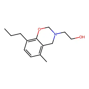 3-(Hydroxyethyl)-5-methyl-8-(2-methylethyl)-3,4-dihydro-2H-1,3-benzoxazine structure