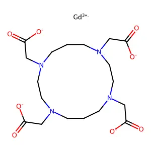 Gadolinium 1,4,8,11-tetraazacyclotetradecane-N,N',N'',N'''-tetraacetic acid structure