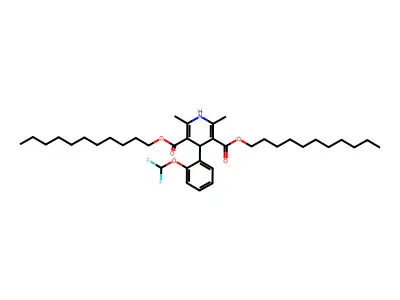 3,5-Pyridinedicarboxylic acid, 1,4-dihydro-4-(2-(difluoromethoxy)phenyl)-2,6-dimethyl-, diundecyl ester structure