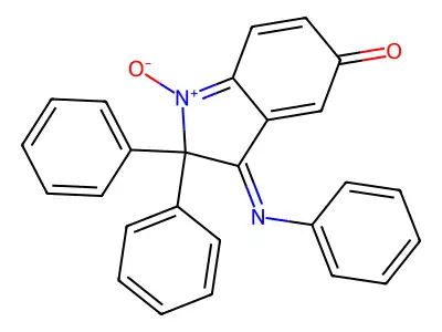 2,3-Dihydro-2,2-diphenyl-3-(phenylimino)-5H-indol-5-one, 1-oxide structure