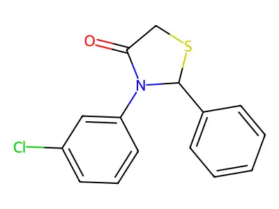 4-Thiazolidinone, 3-(3-chlorophenyl)-2-phenyl- structure