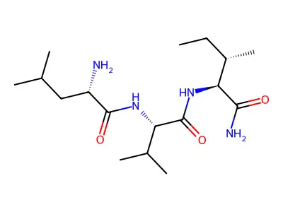 Leucyl-valyl-isoleucinamide structure