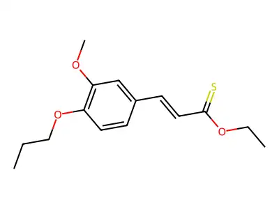 O-ethyl 3-(3-methoxy-4-propoxyphenyl)prop-2-enethioate structure