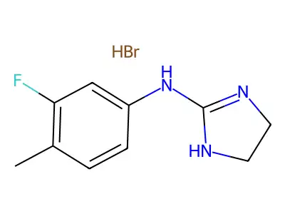 1H-Imidazol-2-amine, 4,5-dihydro-N-(3-fluoro-4-methylphenyl)-, monohydrobromide structure