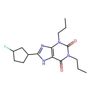 8-(3-Fluorocyclopentyl)-1,3-dipropyl-3,7-dihydro-1H-purine-2,6-dione structure
