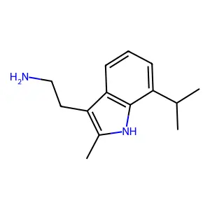 2-[2-methyl-7-(propan-2-yl)-1H-indol-3-yl]ethanamine structure