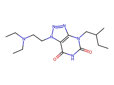 1H-1,2,3-Triazolo(4,5-d)pyrimidine-5,7(4H,6H)-dione, 1-(2-(diethylamino)ethyl)-4-(2-methylbutyl)- structure