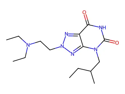 2H-1,2,3-Triazolo(4,5-d)pyrimidine-5,7(4H,6H)-dione, 2-(2-(diethylamino)ethyl)-4-(2-methylbutyl)- structure