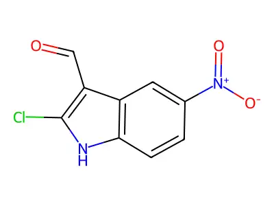 2-chloro-5-nitro-1H-indole-3-carbaldehyde structure